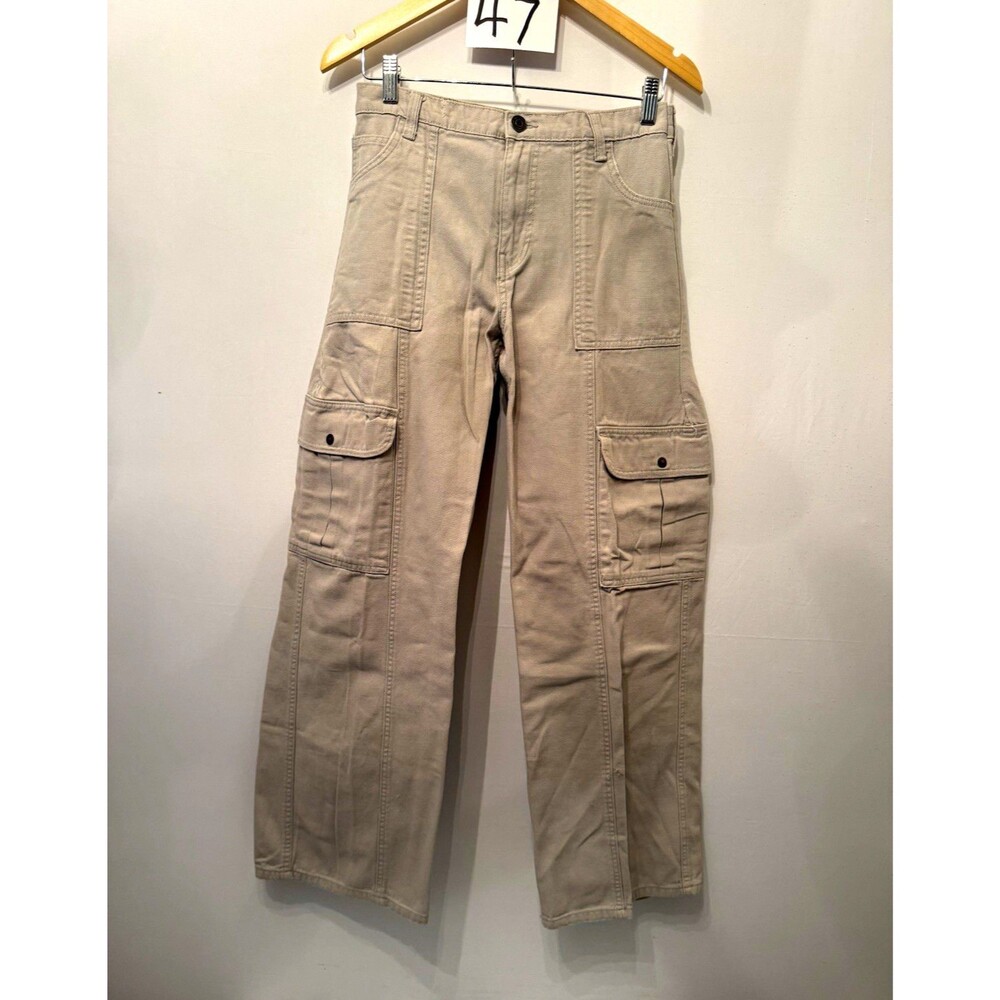 Aéropostale Cargo Pants Mens 30 Beige Canvas Cotton Straight Leg Pockets